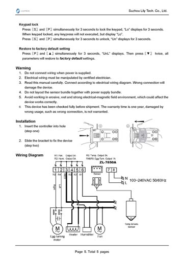 Termoregulator za inkubator ZL-7850A 