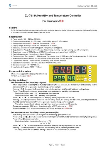 Termoregulator za inkubator ZL-7918A 